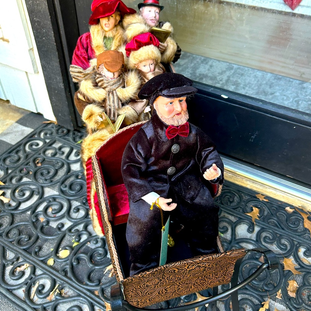 Handmade Sleigh with Carolers
